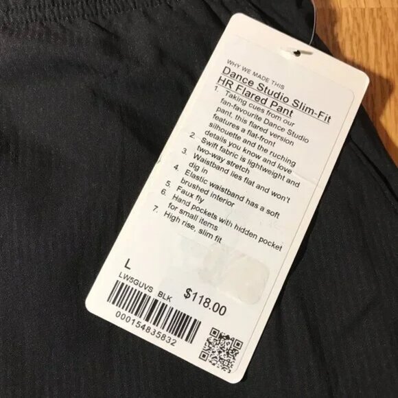 Lululemon Dance Studio Slim-Fit High-Rise Flared Pant Black Size Large NWT - Picture 10 of 13